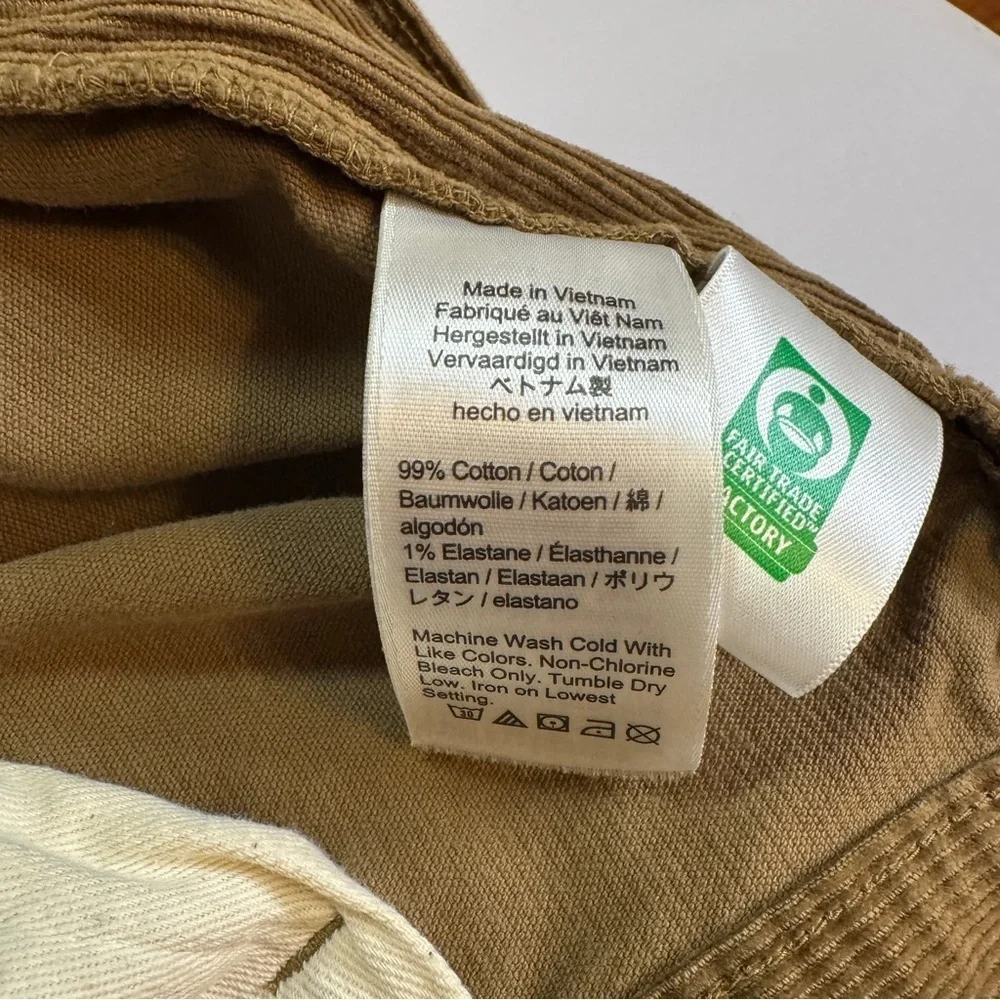 J.Crew Men’s Brown Corduroy Pants Straight Leg Stretch Zip Fly Size W35 L32